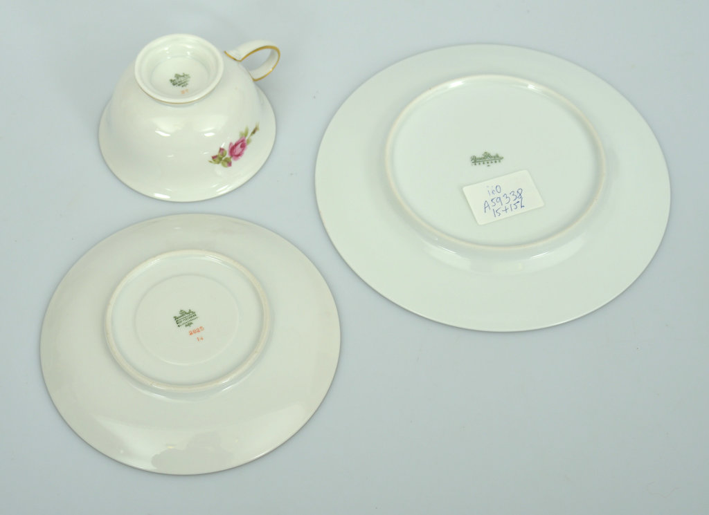 Porcelain trio - cup with saucer and plate