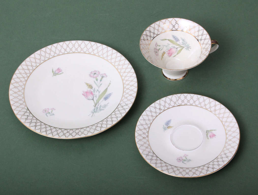 Porcelain trio - cup, saucer, plate