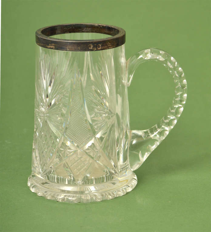 Glass cup with silver finish and engraving -19. Abrenes aizsargu pulka labākajam šāvējam. Pulka komandieris 3 IX. 38