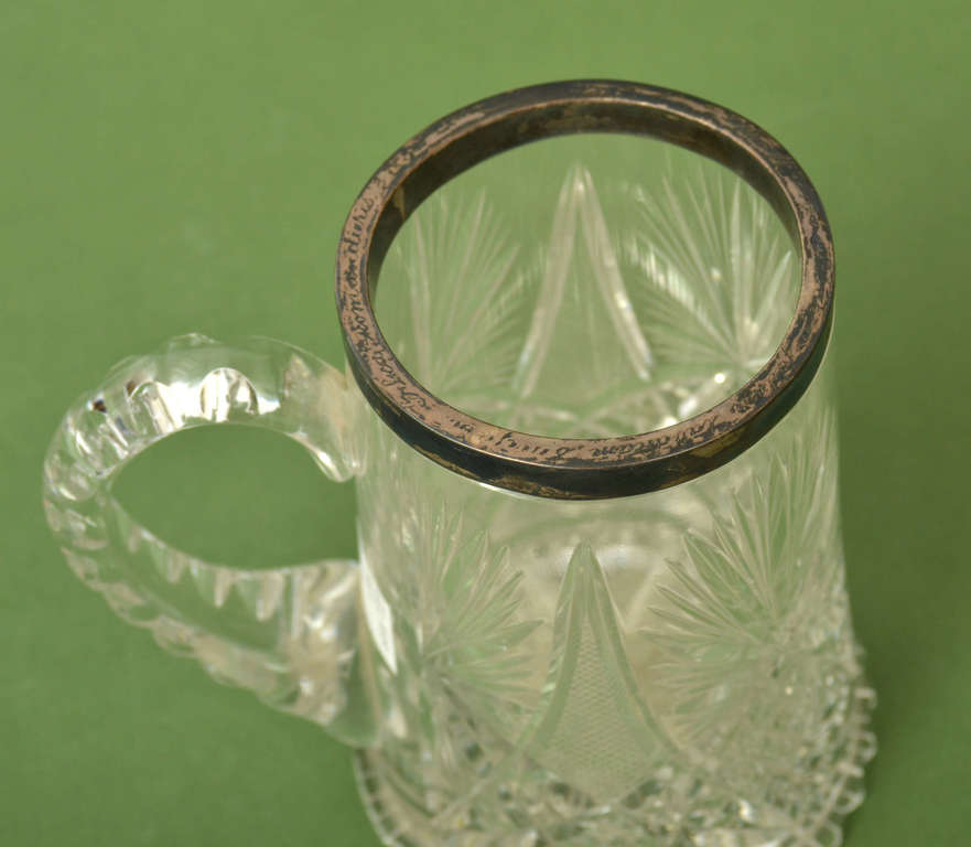 Glass cup with silver finish and engraving -19. Abrenes aizsargu pulka labākajam šāvējam. Pulka komandieris 3 IX. 38