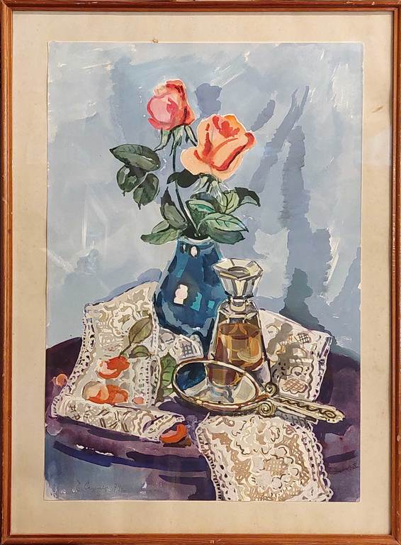Still life with a perfume bottle