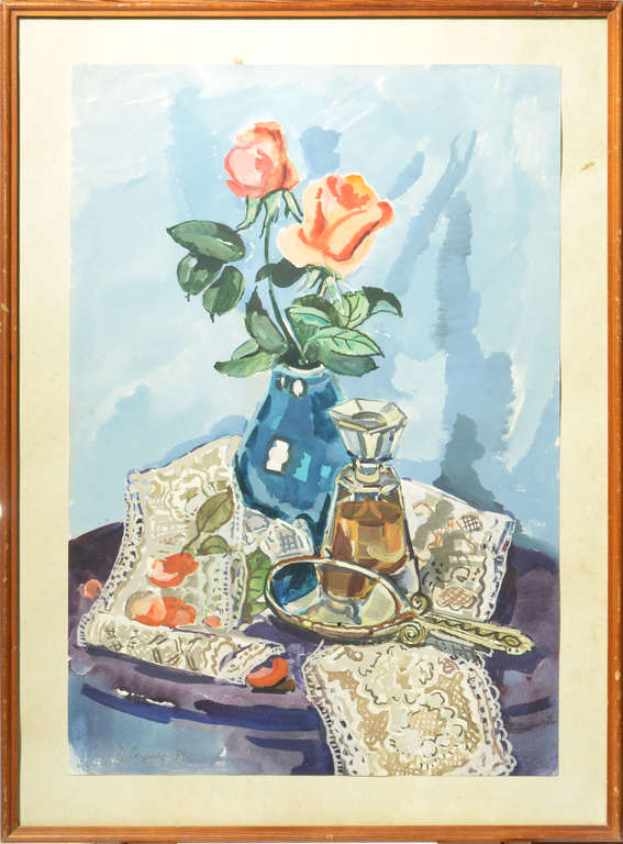 Still life with a perfume bottle