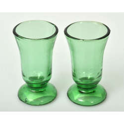 Two glasses of green glass