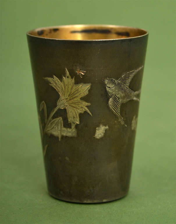 Silver cup with engraving