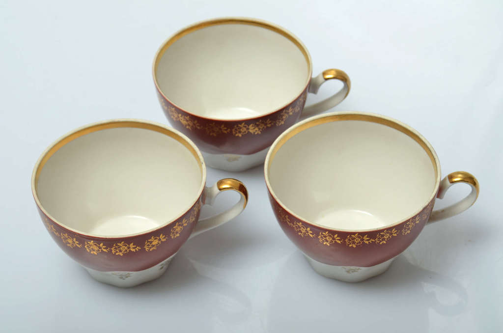 Three porcelain cups