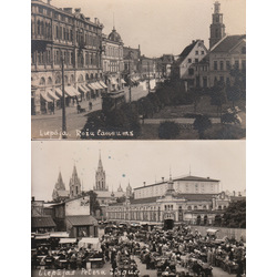 2 postcards - Liepāja (Rose Square and Peter's Market)