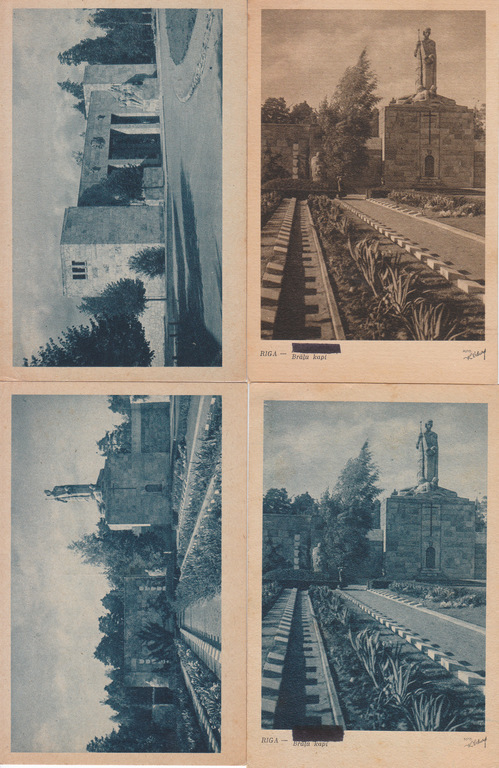 4 postcards - Brothers Cemetery