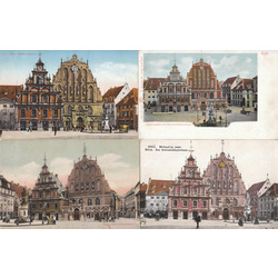 4 postcards - Riga. House of Blackheads