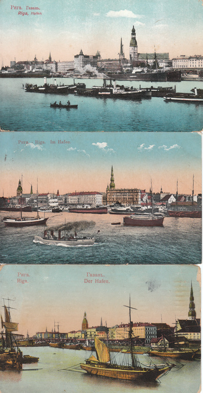 3 postcards - Riga.