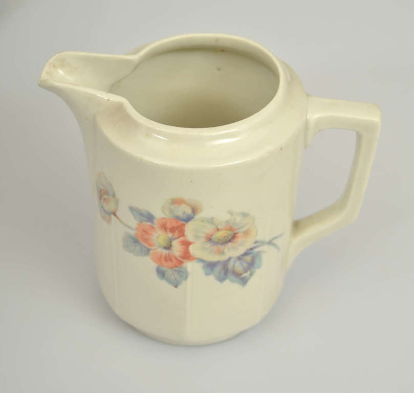 Partial porcelain coffee set with flowers