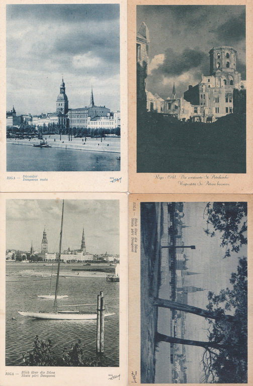 4 postcards