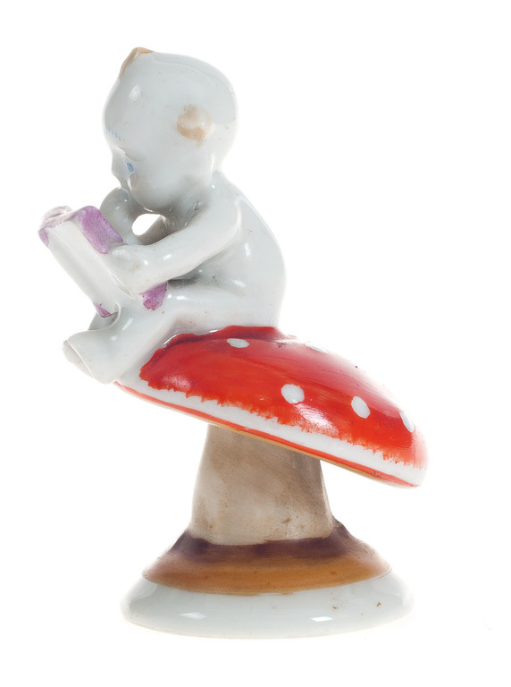 Porcelain figure  ''Baby on mushroom''