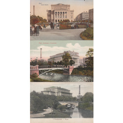 3 postcards - Riga. City Theater (National Opera)