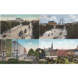 4 postcards - Riga. Theater boulevard. Alexander Boulevard