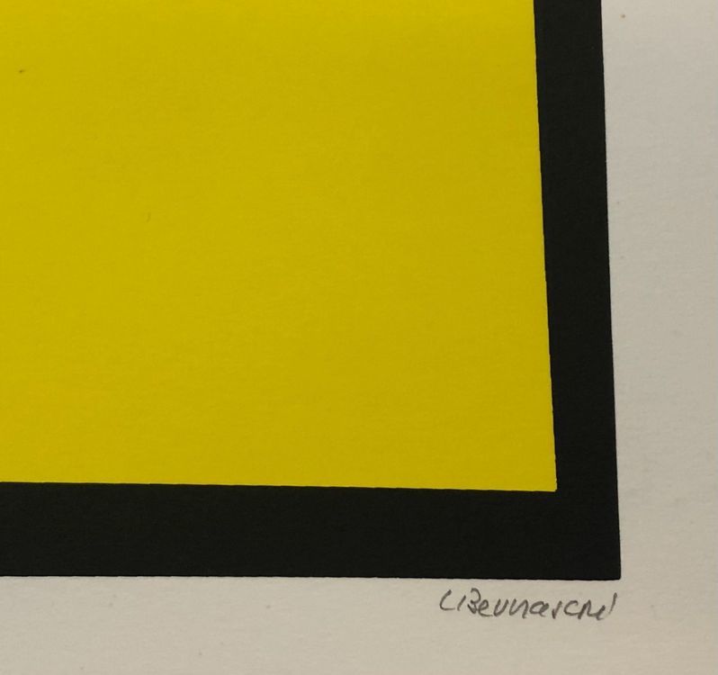Ливио Бернаскони (1932) Композиция Бторая половина 20-го века. Шелкография. 69.5х69.5 см. Сертификат подписан от руки. Работа подписана внизу справа/внизу слева P.A.