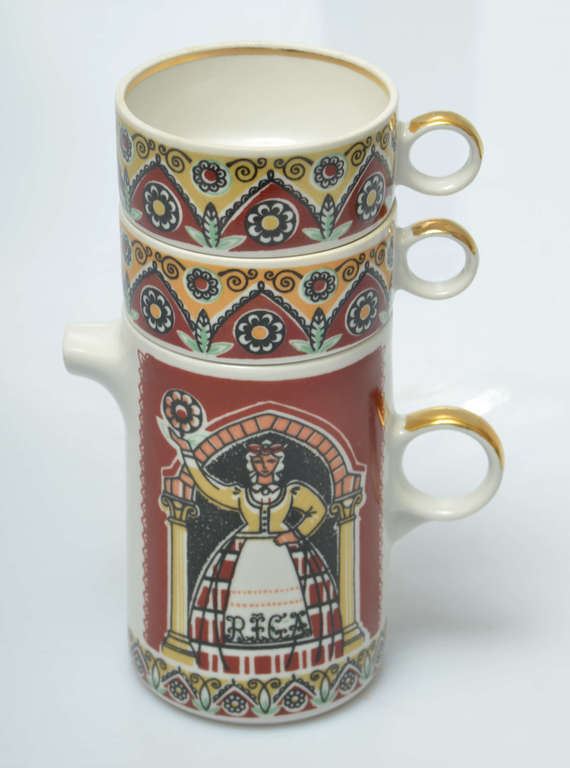 Porcelain coffee set Old Riga