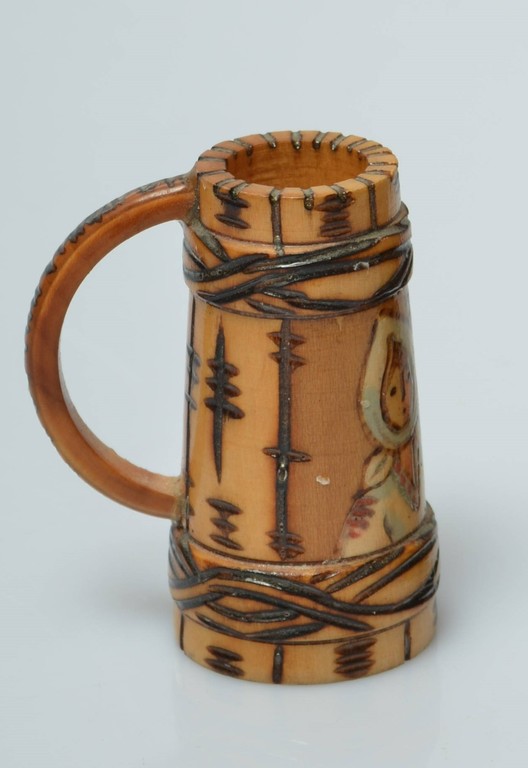 Small decorative wooden cup