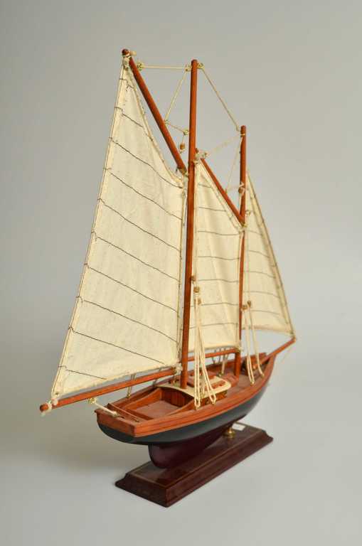 A model of a two-masted sailboat