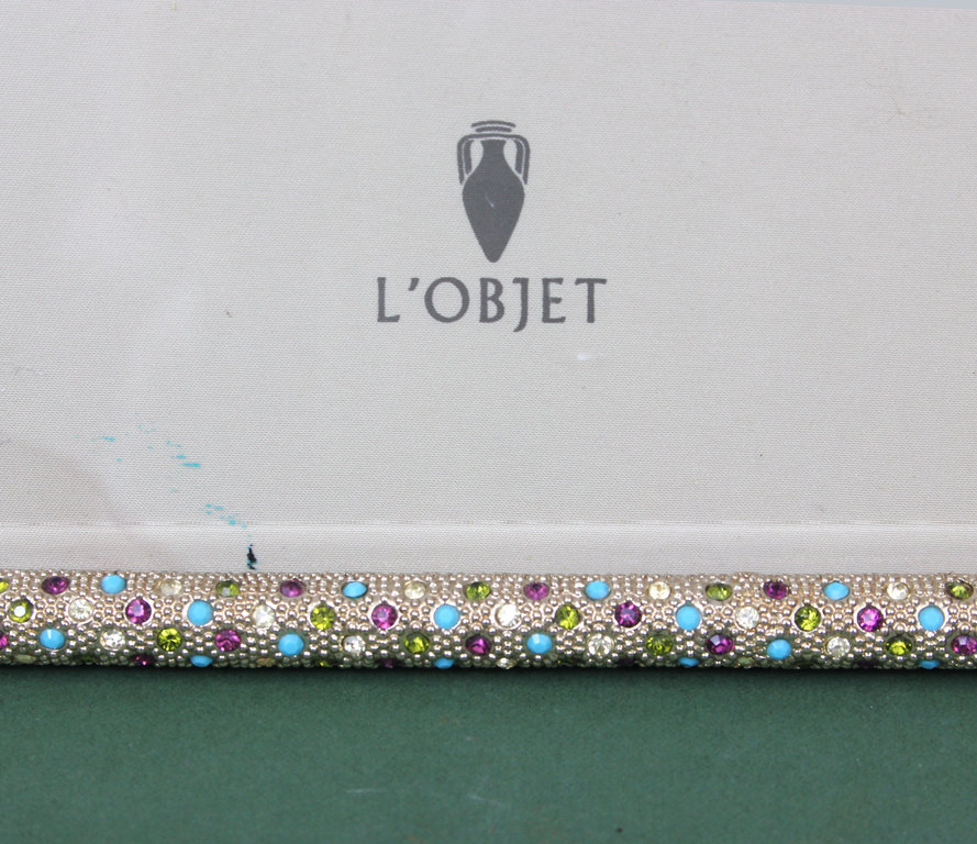 L'Objet photo frame with colored crystals