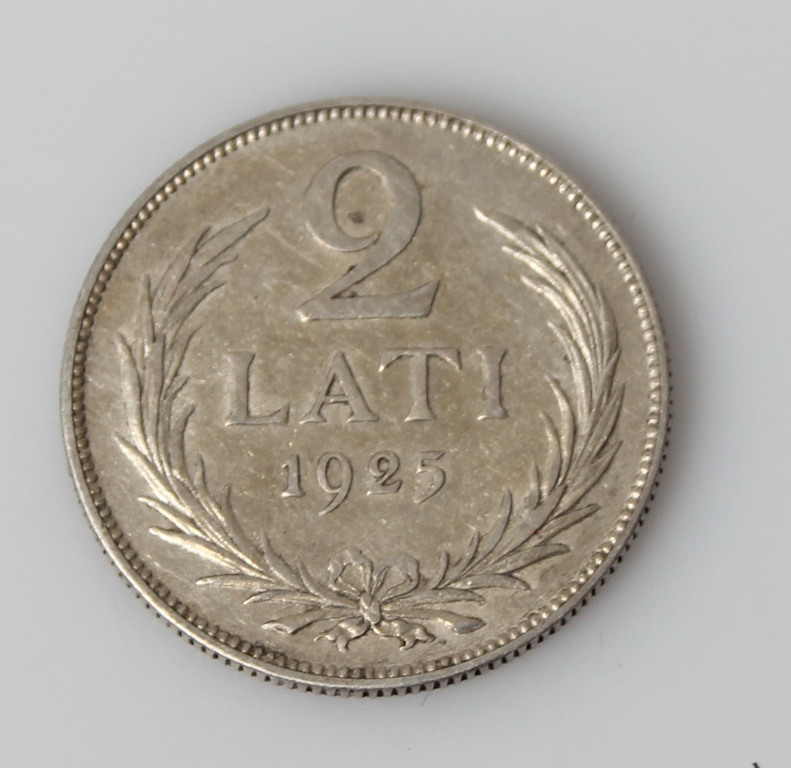 Silver tcoin of two lats 1925th
