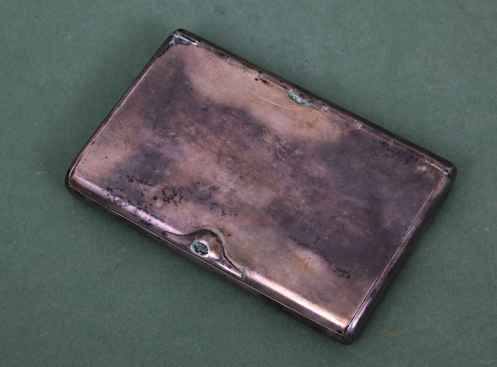 Silver cigarette case with gilding