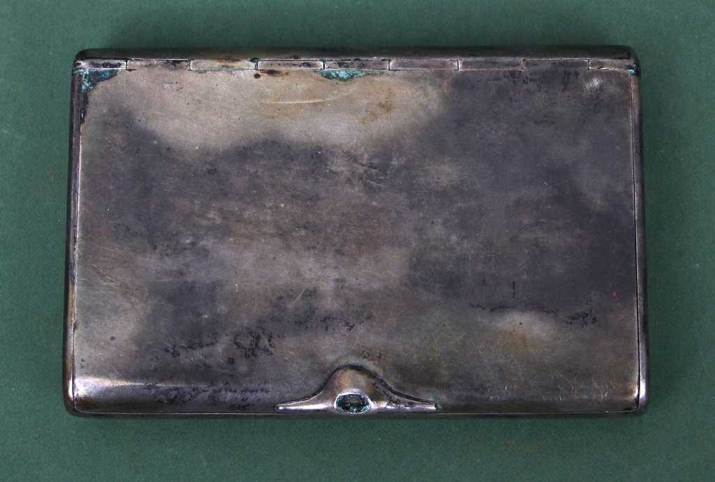 Silver cigarette case with gilding