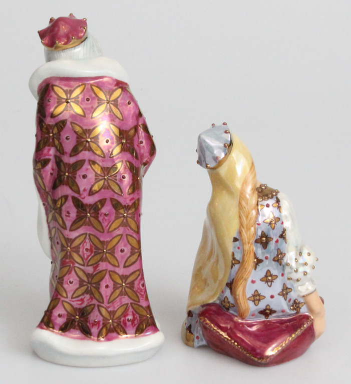 Porcelāna figūru pāris “Karalis Zirnis (Cars Gorohs) un carameita Nesmejana”