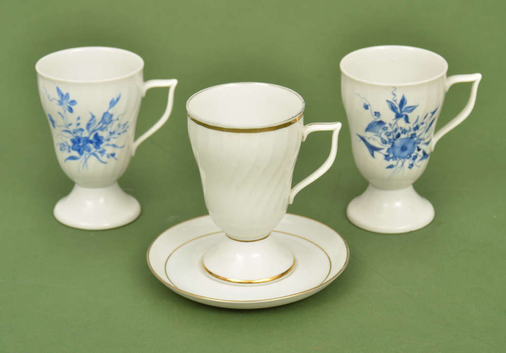 Painted porcelain cups (3 pieces)