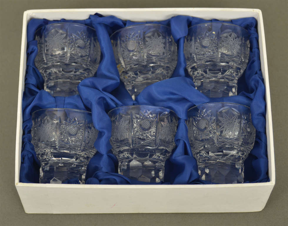 Set of crystal glass liqueur glasses in the original box (6 pcs.)