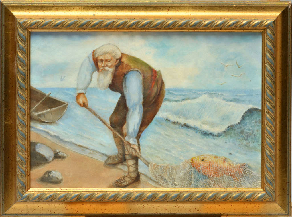 Fisherman with a goldfish