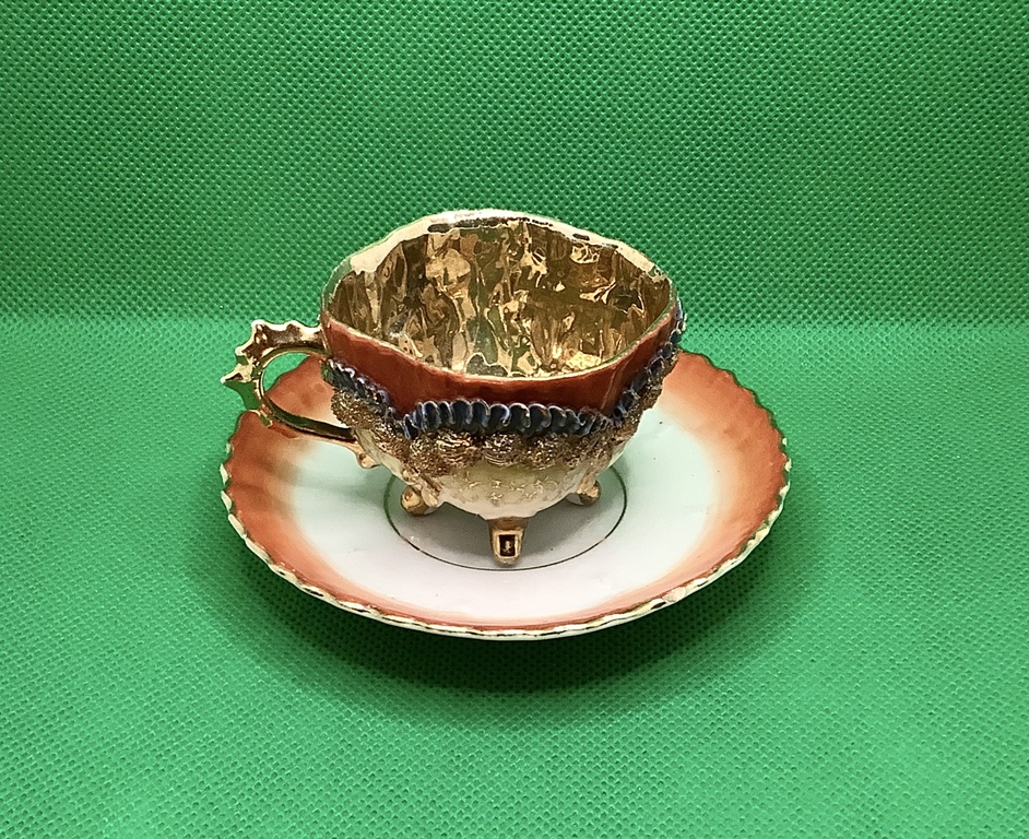 Coffee cup, private factories 1830 Russia, gold plated