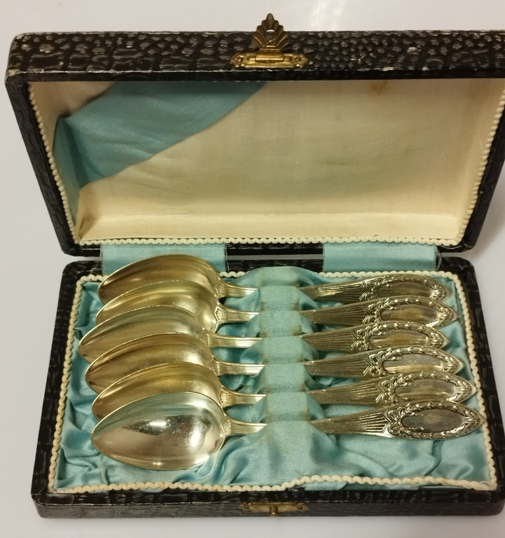 Set of metal spoons in original box (6 pcs.)