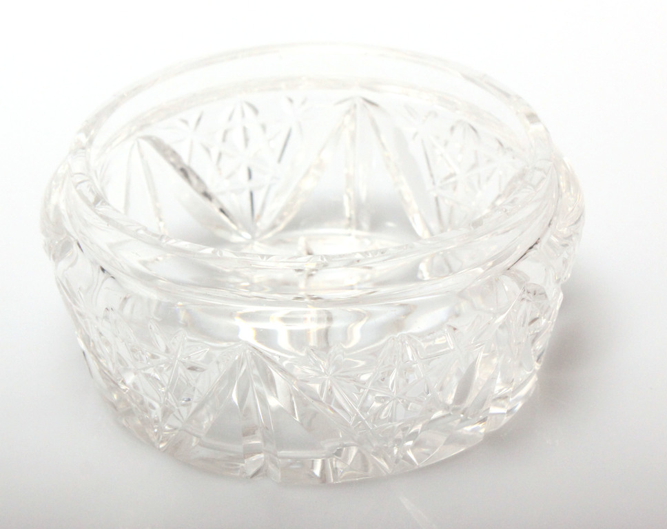 Crystal honey jar with silver lid