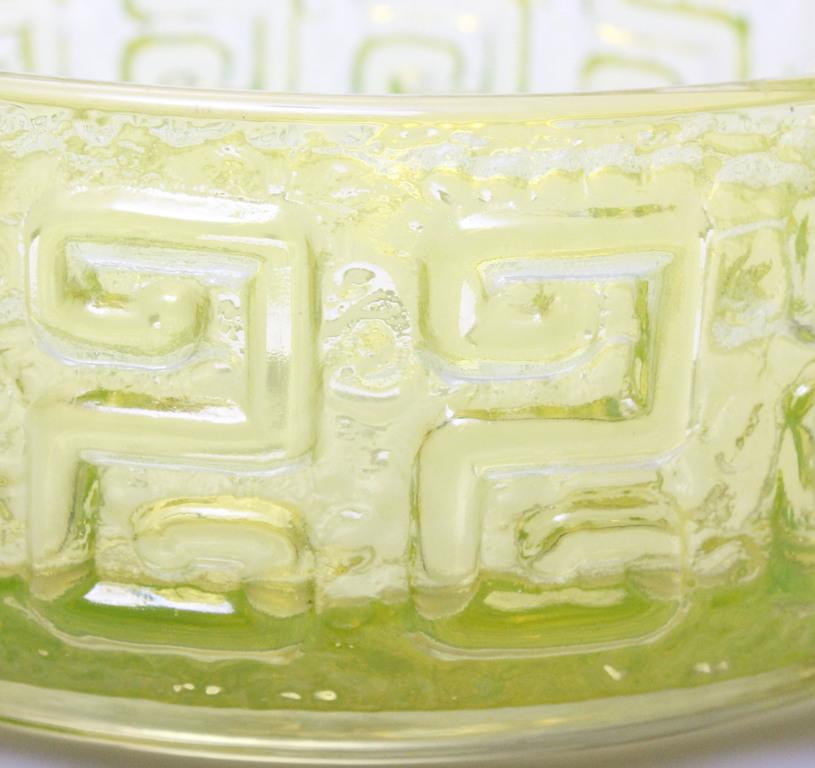 Uranium glass fruit bowl