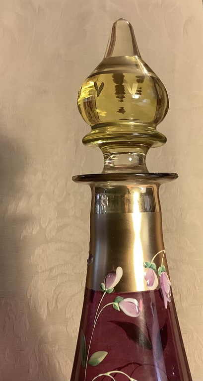 Large wine decanter, Tsarist Russia, Hand-painted, 36cm