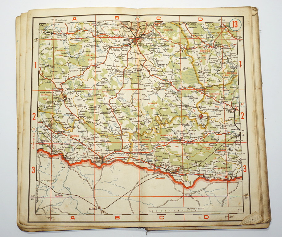 Latvijas ceļu karte 1940.g. 