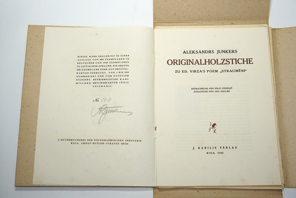  Aleksandrs Junkers, Originalholzstiche zu Ed. Virzas poem 