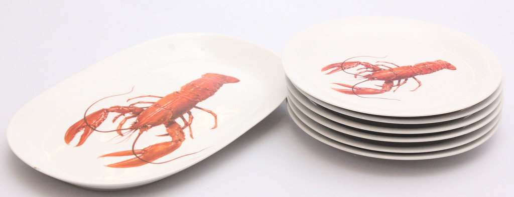 Porcelain plate set (1+6 pcs)