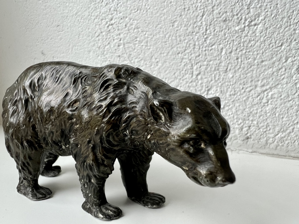 Figure of a bear made of metal