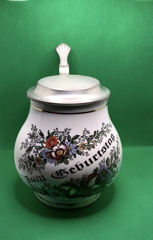 Beer mug, West Germany, zinc lid 500ml