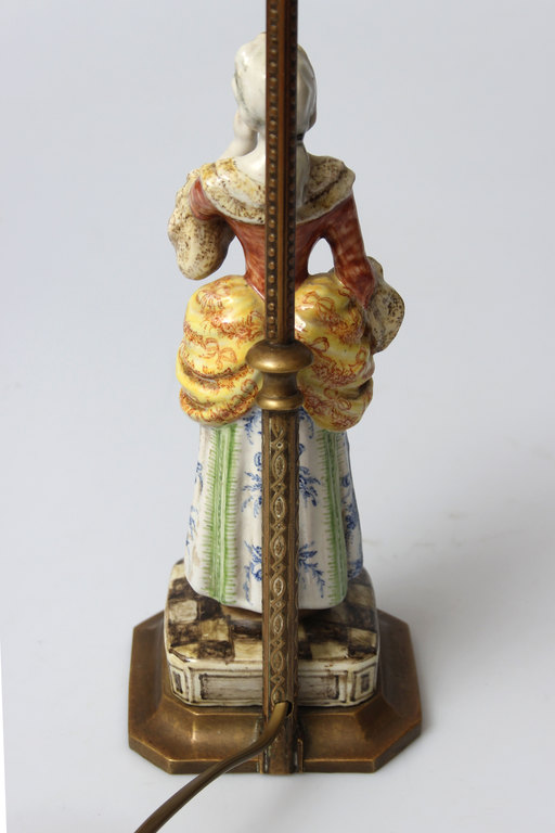 Porcelain lamp with the figure ''Girl''