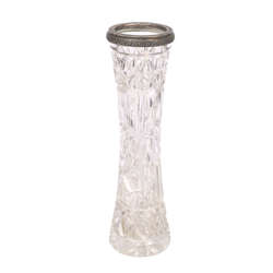 Хрустальная ваза с серебряным ободком
