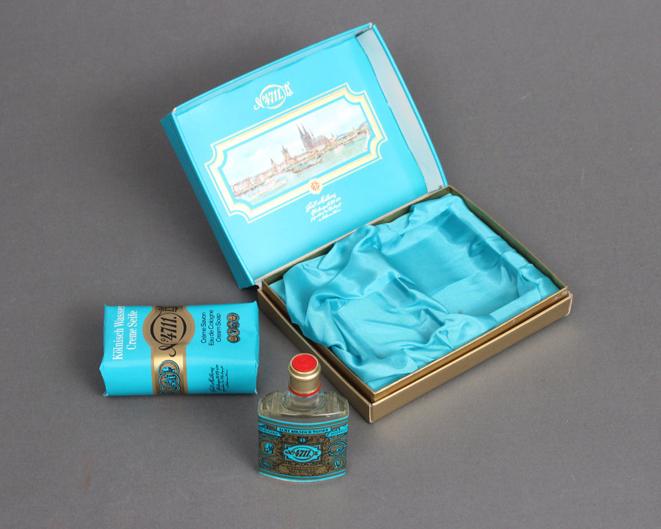 Set of cologne and soap in the original box