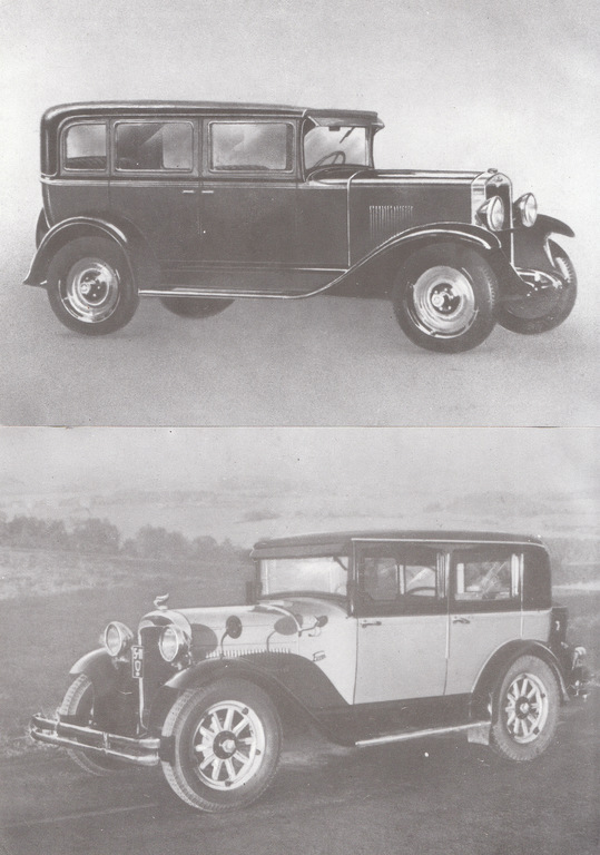 2 postcards with cars
