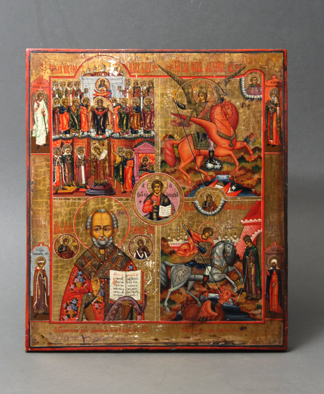 Wooden icon with painting and gilding