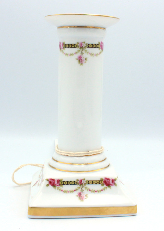 Painted porcelain candlestick