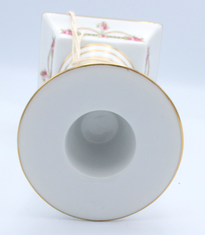 Painted porcelain candlestick