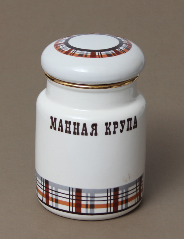 Porcelāna beramo produktu glabāšanas trauki ''Rīsi''; ''Mannā''; ''Ciete''