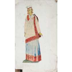 Sketches for various folk costumes (6 pieces)