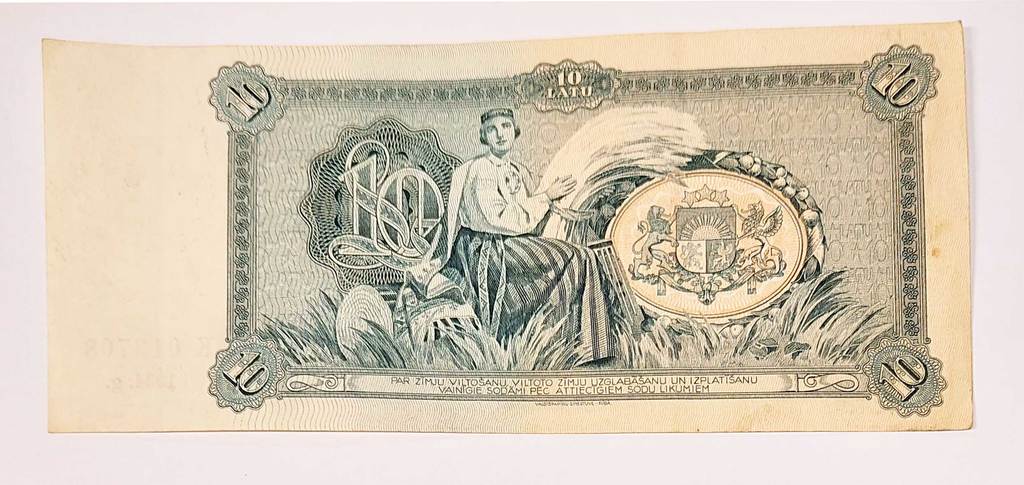 10 latu banknote 1834. gads